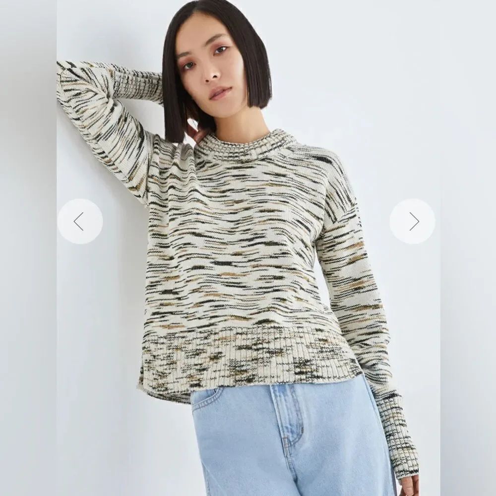 Veronica Beard Gerona Organic Cotton Crewneck Sweater Size M